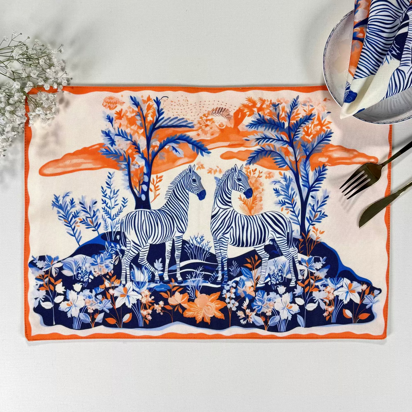 Table Set - Tangerine Safari