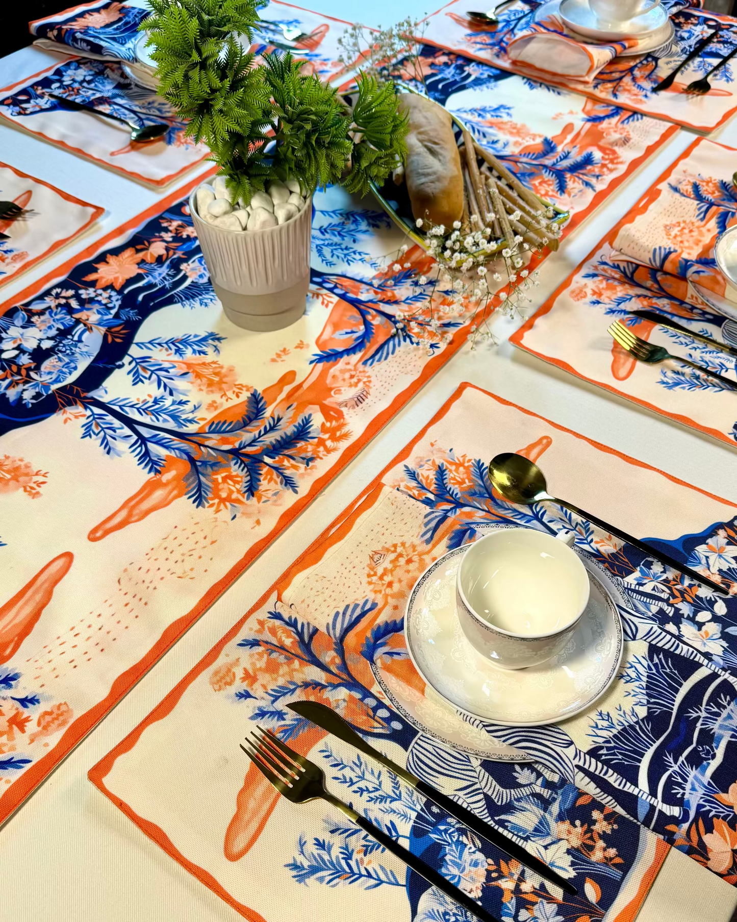 Table Set - Tangerine Safari