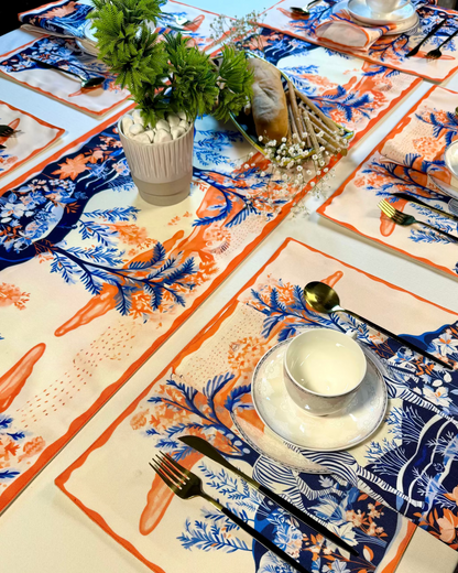 Table Set - Tangerine Safari